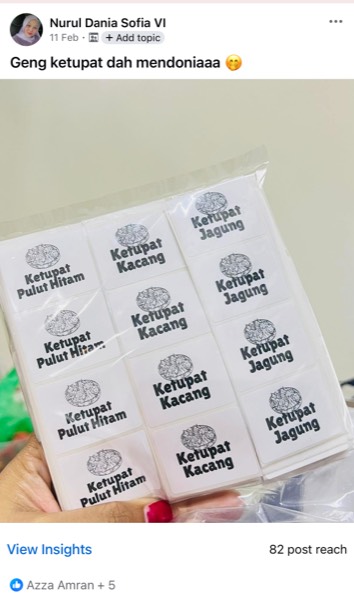 Order sebenar pelajar Sticker Singgit