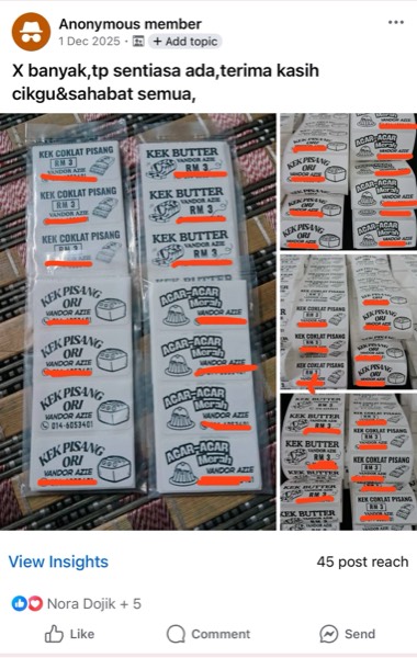 Order sebenar pelajar Sticker Singgit