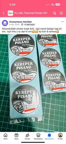 Order sebenar pelajar Sticker Singgit