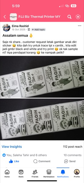 Order sebenar pelajar Sticker Singgit
