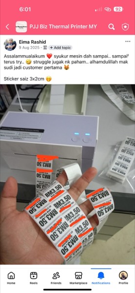 Order sebenar pelajar Sticker Singgit