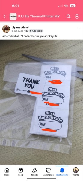 Order sebenar pelajar Sticker Singgit