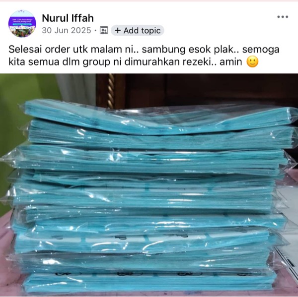 Order sebenar pelajar Sticker Singgit
