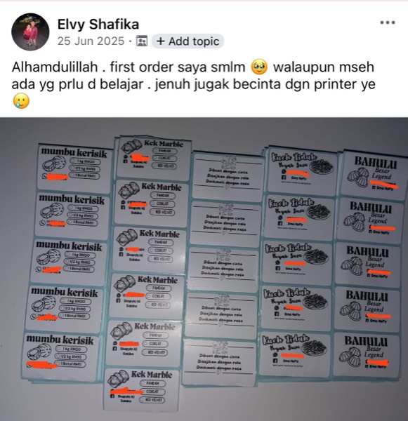 Order sebenar pelajar Sticker Singgit