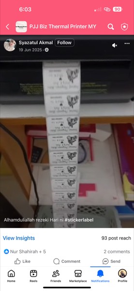 Order sebenar pelajar Sticker Singgit