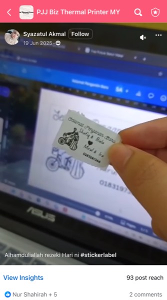 Order sebenar pelajar Sticker Singgit