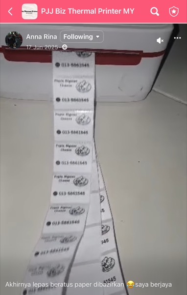 Order sebenar pelajar Sticker Singgit