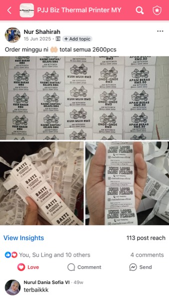 Order sebenar pelajar Sticker Singgit