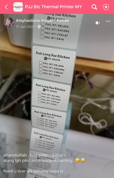 Order sebenar pelajar Sticker Singgit