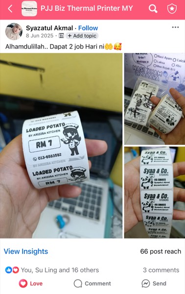 Order sebenar pelajar Sticker Singgit