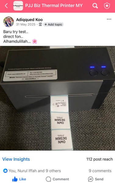 Order sebenar pelajar Sticker Singgit