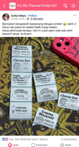 Order sebenar pelajar Sticker Singgit