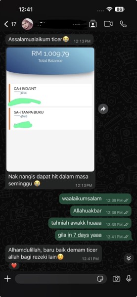 Order sebenar pelajar Sticker Singgit