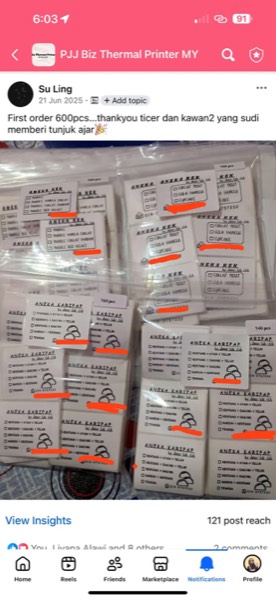 Order sebenar pelajar Sticker Singgit